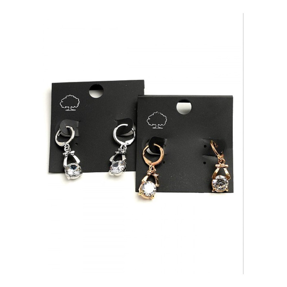 Silver Stone Drop Earrings - Picture 2 of 2